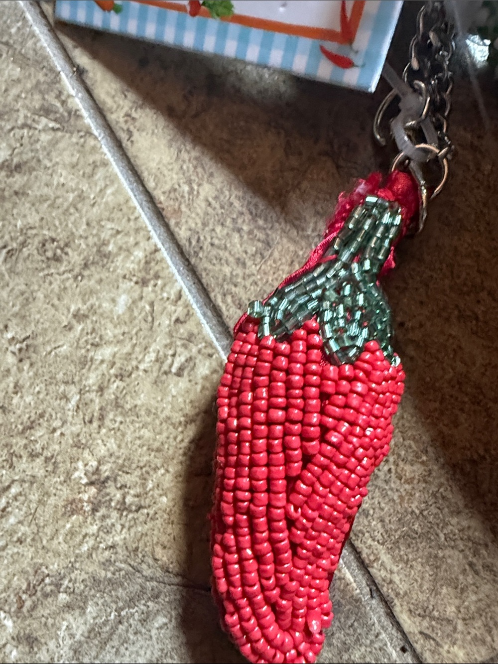 Beaded Chili Pepper Shoulder Bag - Green & Red ..beautiful handbag ..nwt .. - Picture 4 of 8